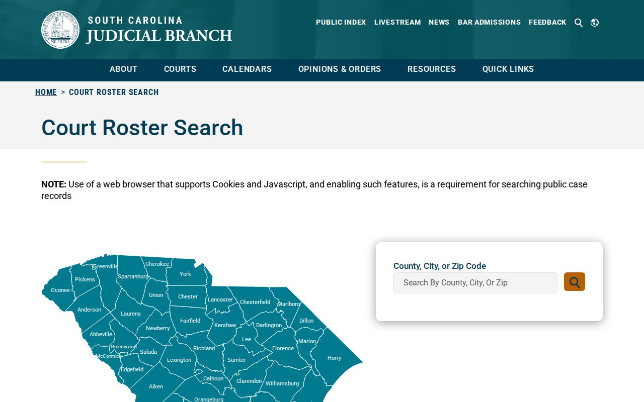 Hardeeville warrant records South Carolina court roster search route